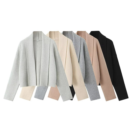 Fashionable All-matching Scarf Collar Knitted Cardigan Shawl