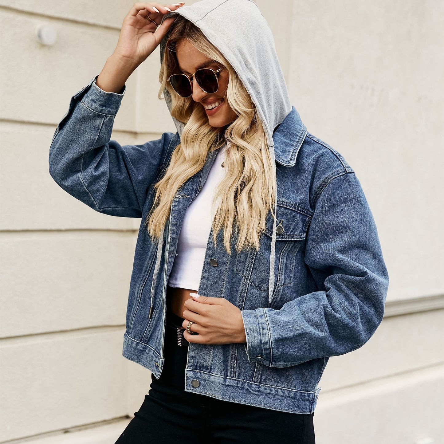 European And American Foreign Trade Wish Cross-border Women's Clothing Amazon New Slim Washed Short Denim Jacket Coat Top Trend