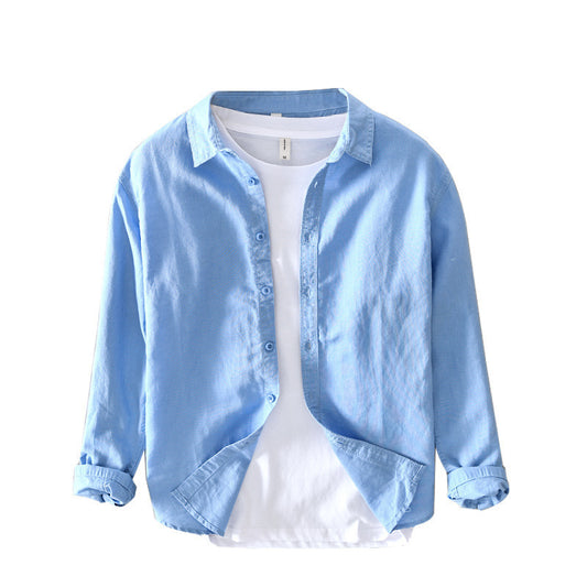 Men's Thin Cotton And Linen Casual Long-sleeved Shirt - Breathable & Stylish