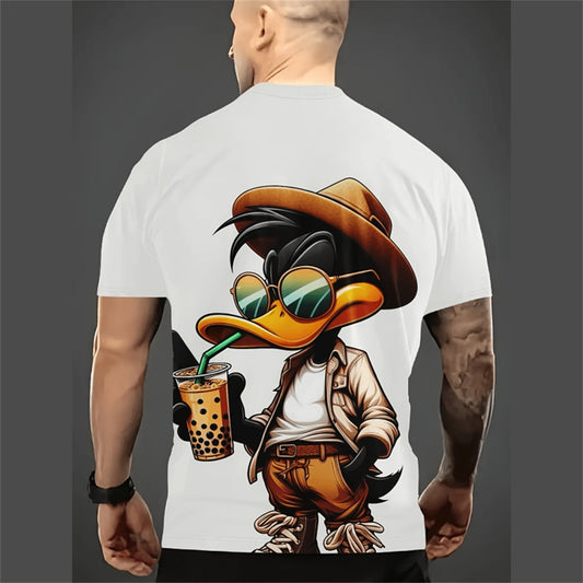 Men's Casual Loose Cartoon 3d Printed Short Sleeve T-Shirt