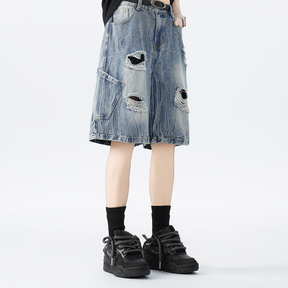 Vintage Ripped Denim Shorts - Stylish & Comfortable