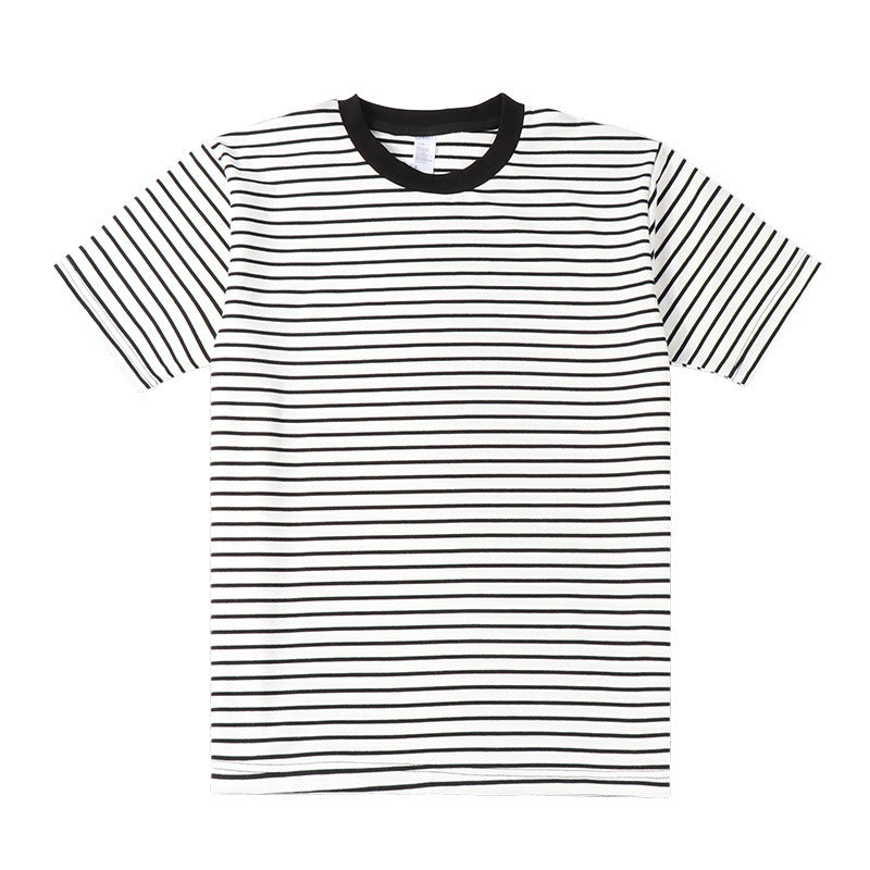 Striped Short Sleeve Men's Versatile T-shirt - Loose Top | Chic and Current