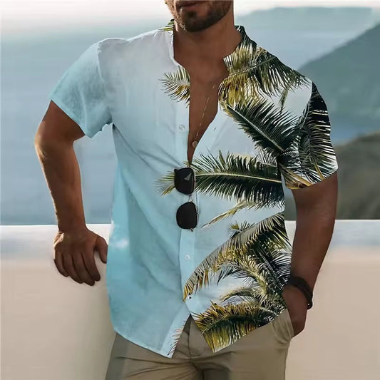 Beach Short Sleeve Top for Men - Stylish Print
