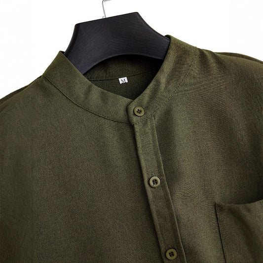Solid Color Casual Shirt With Pocket - Trendy Men's Fashion