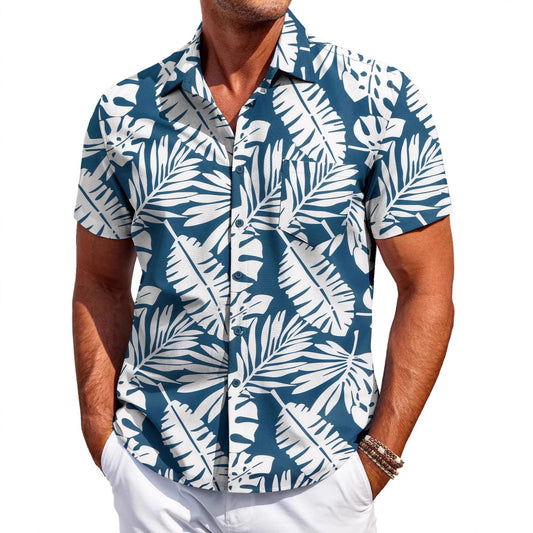 Men's Hawaiian Short Sleeve Shirt - 3D Digital Print for Holidays