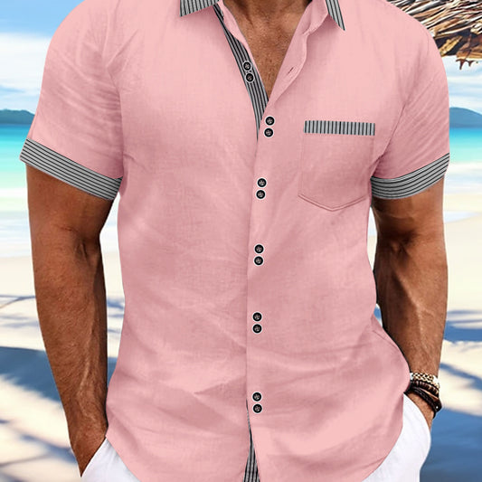 Striped Short Sleeve Casual Shirt - Summer Collection