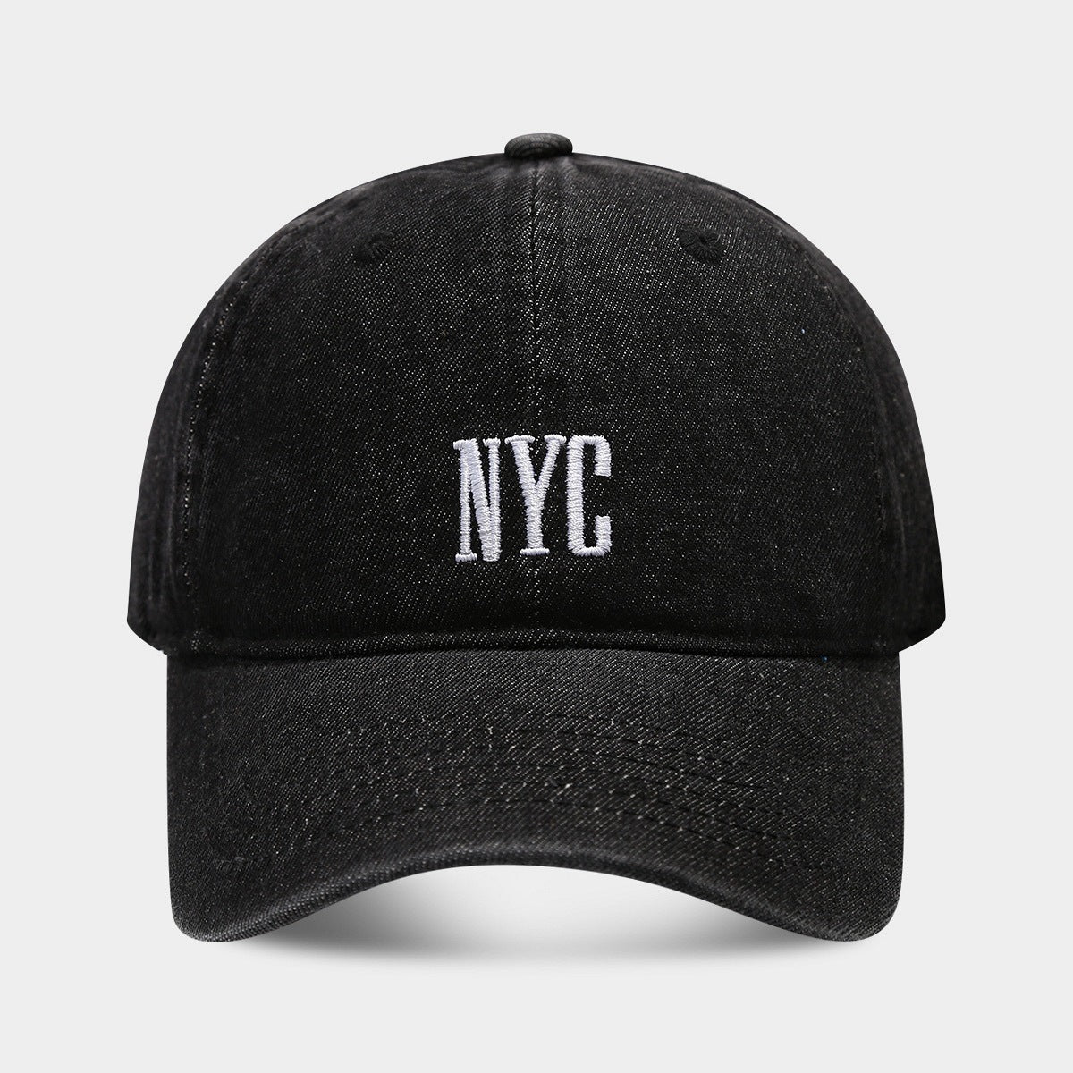 American Retro Denim Alphabet Peaked Cap