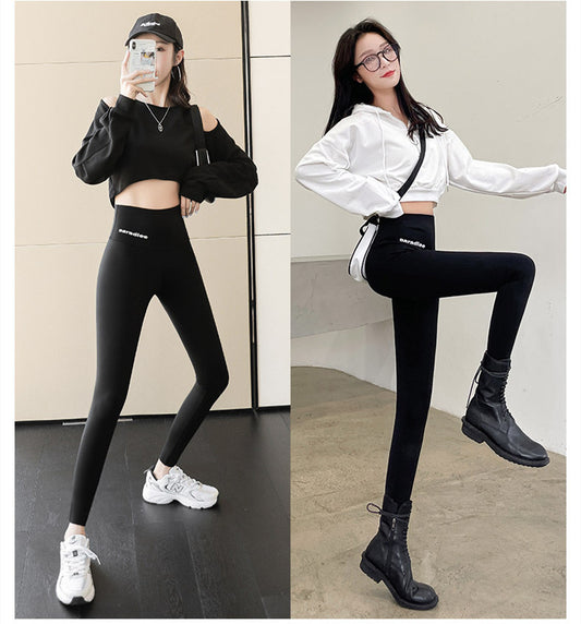 Women's Shark Leggings - High Waist, Thin Belly, Outer Wear