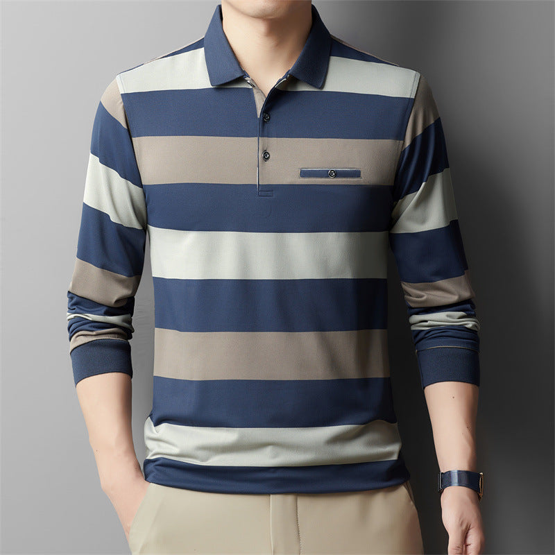 Colorblock Striped Long Sleeve T-shirt