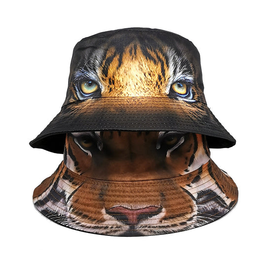 Positioning Tiger Pattern Bucket Hat European And American Outdoor