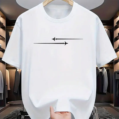 Pattern Printed Sports T-shirt - Comfortable & Stylish - Round Neck Design