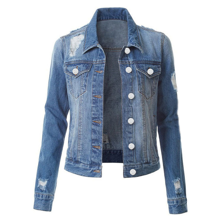 European And American Hole Lining Short Sleeve Women Women's Cowboy Coat
