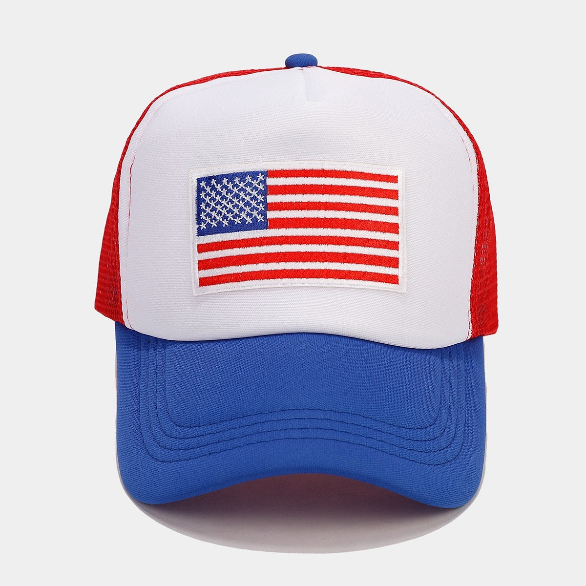 Breathable Space Cotton Baseball Cap | Red & Blue Contrast | Mesh Design