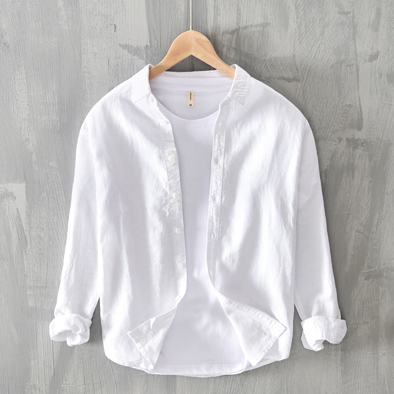 Men's Thin Cotton And Linen Casual Long-sleeved Shirt - Breathable & Stylish