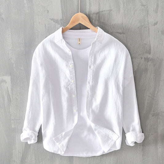 Men's Thin Cotton And Linen Casual Long-sleeved Shirt - Breathable & Stylish