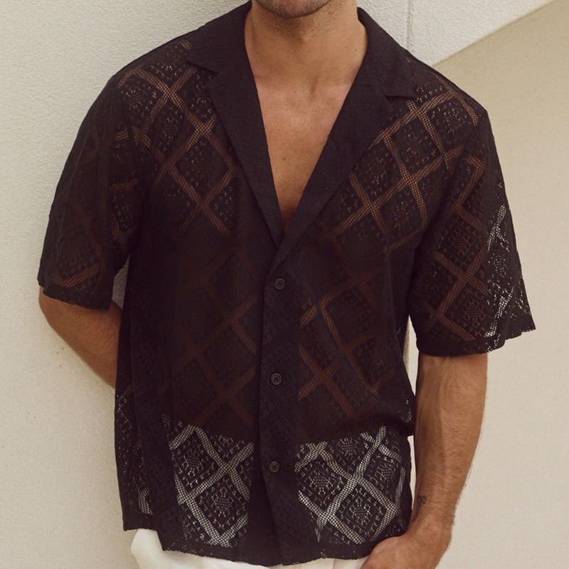 Breathable Short-sleeved Lapel Shirt for Men - Summer Collection