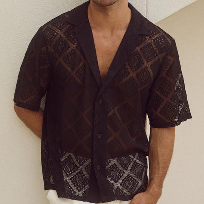 Breathable Short-sleeved Lapel Shirt for Men - Summer Collection