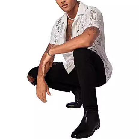 Knitted Short-sleeved Shirt for Men - Stylish & Comfortable