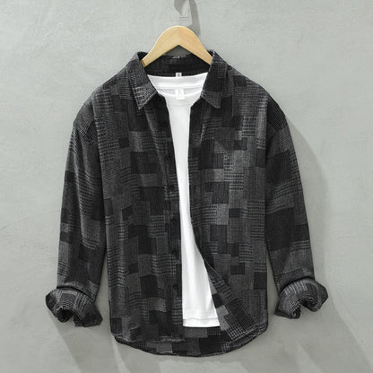Jacquard Denim Shirt - Men's Loose Fit