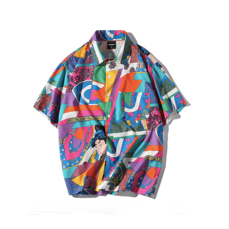 Colorful patterned shirt on a white background