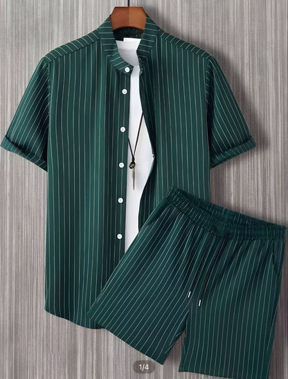 Beach Style Short Sleeve Shirt Men's Suit - Casual Summer Wear