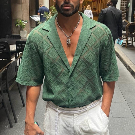 Breathable Short-sleeved Lapel Shirt for Men - Summer Collection