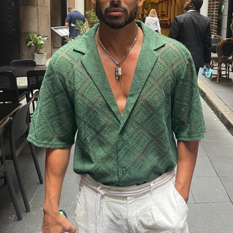 Breathable Short-sleeved Lapel Shirt for Men - Summer Collection