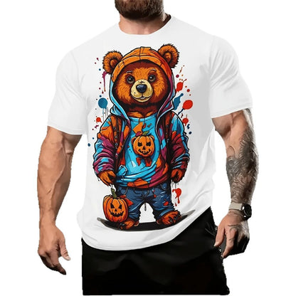 Men's Casual Loose Cartoon 3d Printed Short Sleeve T-Shirt