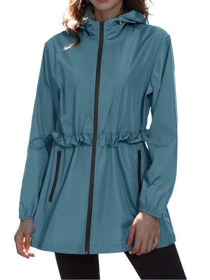 Hooded Raincoat Outdoor Sports Waterproof Windbreaker Jacket Waterproof Clothing Coat Tops