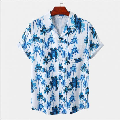 Men's Short-sleeved Shirt Stylish Beach Style Printed Shirt