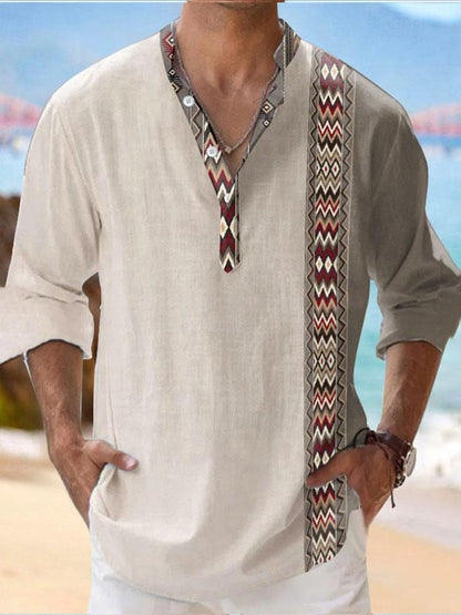 Bamboo Linen Hawaiian Shirt - Long Sleeve