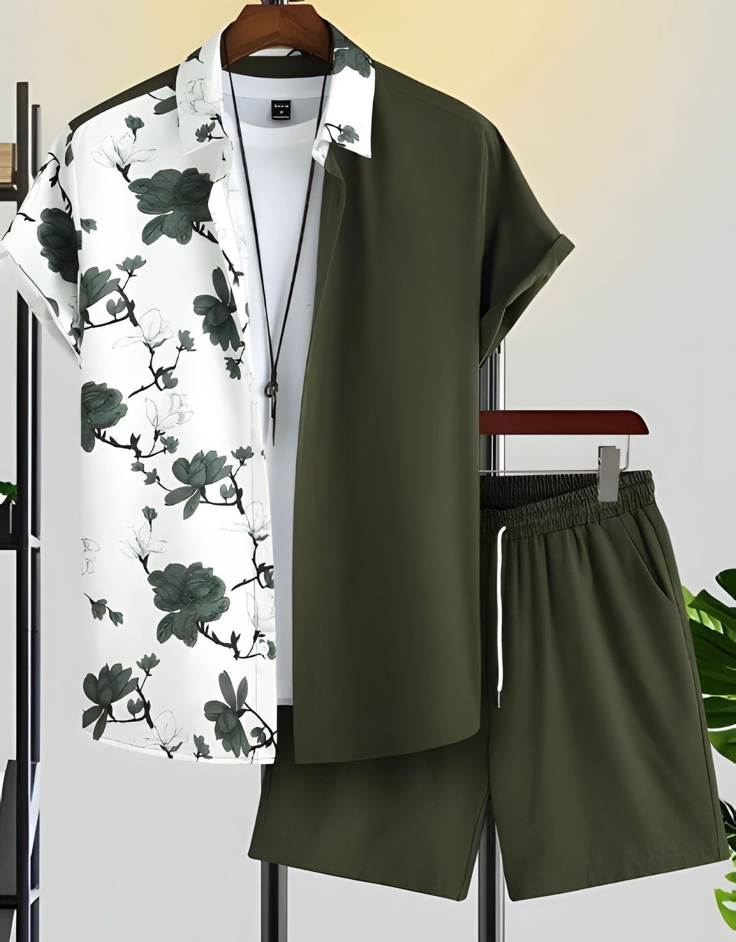 Beach Style Short Sleeve Shirt Men's Suit - Casual Summer Wear