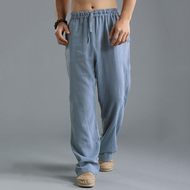 Breathable Linen Sports Pants for Men - Loose Casual Wear