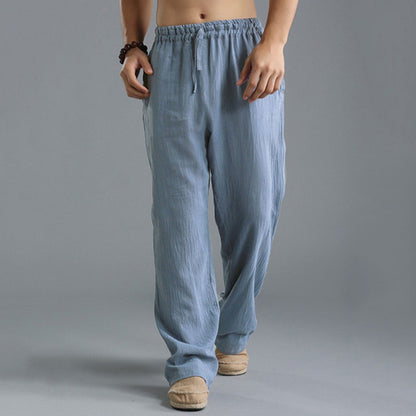 Breathable Linen Sports Pants for Men - Loose Casual Wear