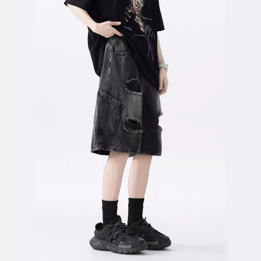 Vintage Ripped Denim Shorts - Stylish & Comfortable