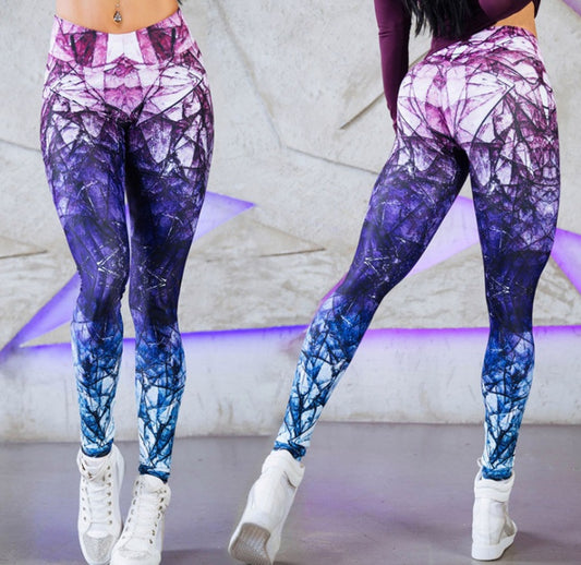 Angel Wings Digital Print Yoga Pants - Women's Activewear