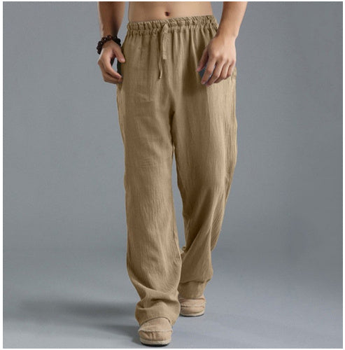 Breathable Linen Sports Pants for Men - Loose Casual Wear