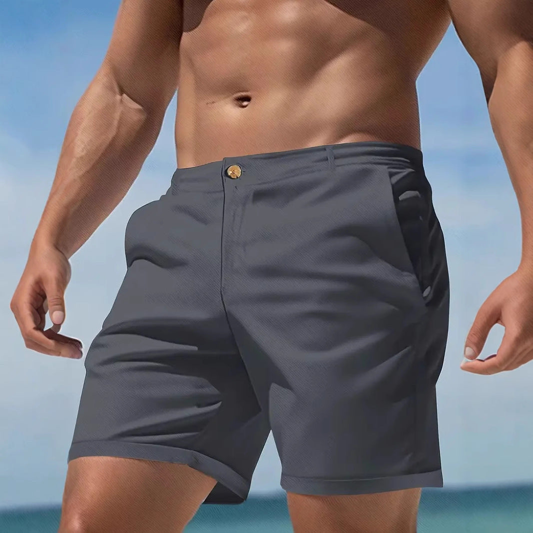 Casual Sports Solid Color American Retro Shorts - Chic and Current