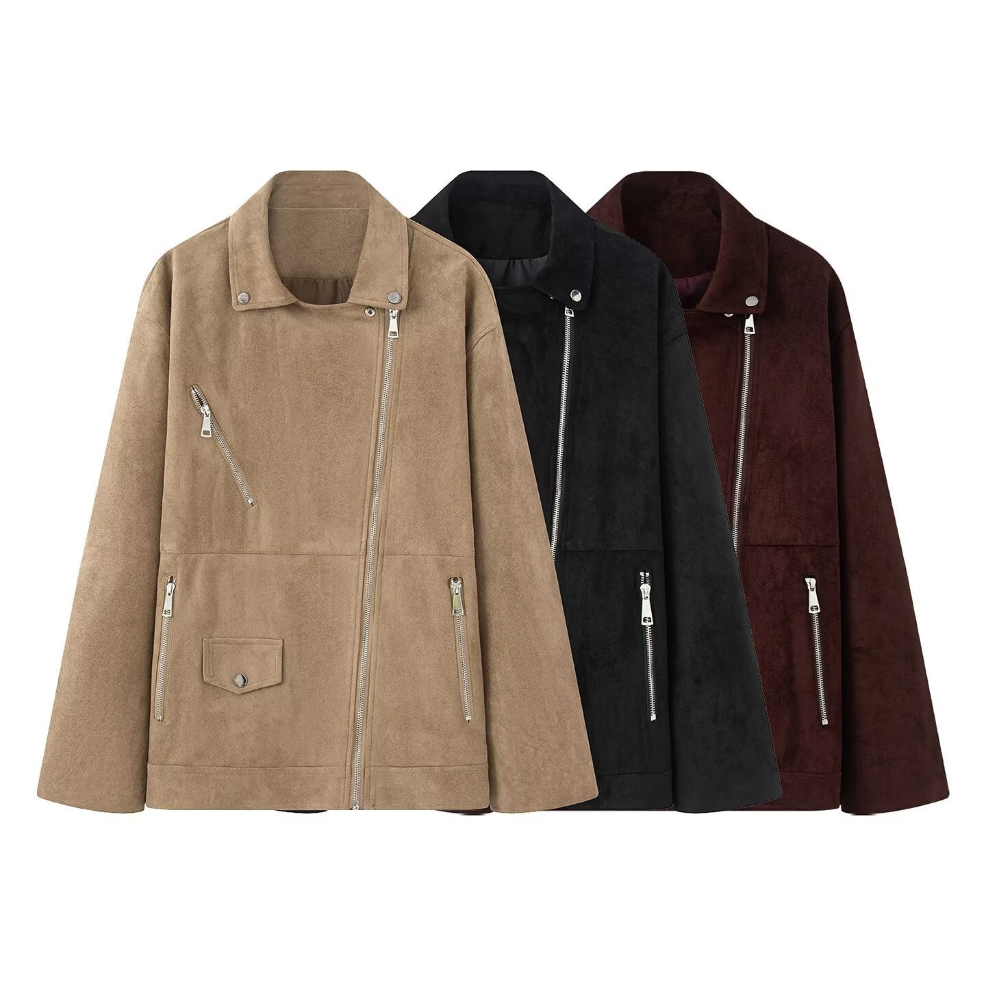 Women's Fashion Elegant Suede Lapel Jacket