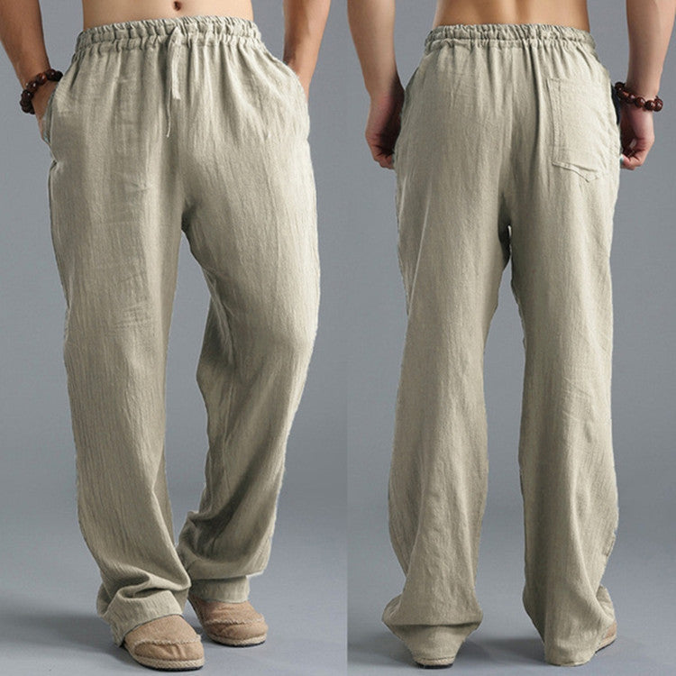 Breathable Linen Sports Pants for Men - Loose Casual Wear