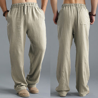 Breathable Linen Sports Pants for Men - Loose Casual Wear