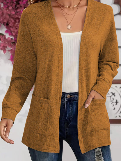Elegant Pocket Long Sleeve Knit Cardigan