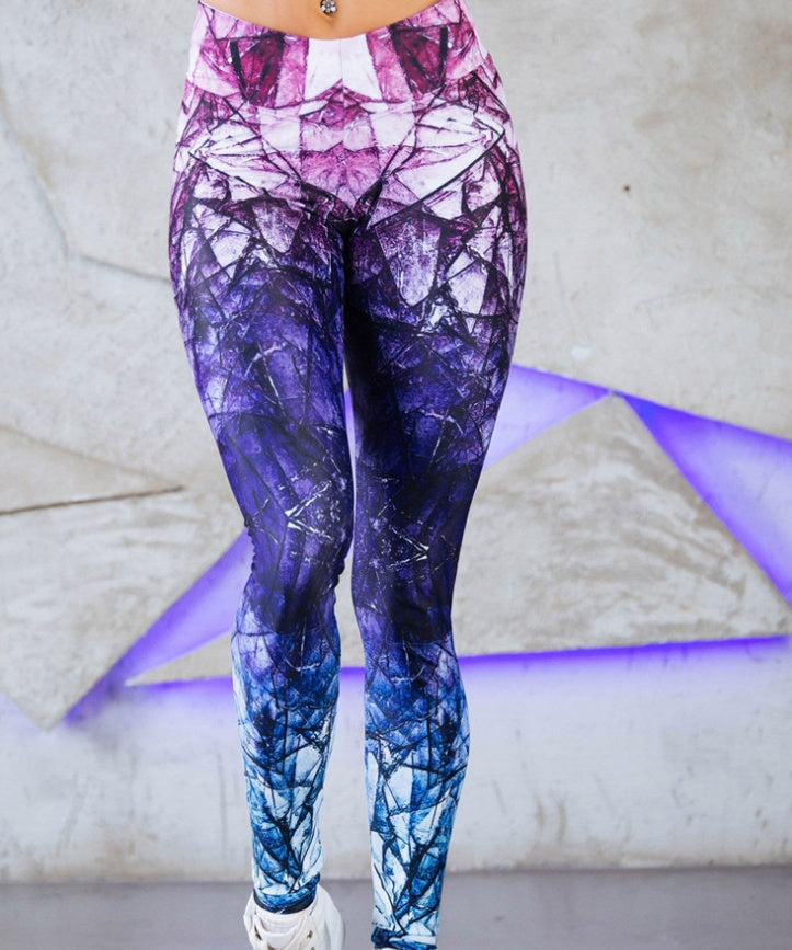 Angel Wings Digital Print Yoga Pants - Women's Activewear