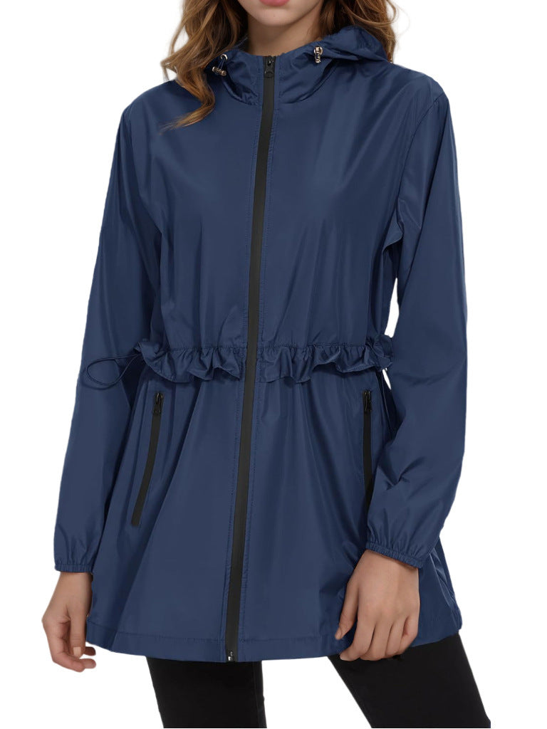 Hooded Raincoat Outdoor Sports Waterproof Windbreaker Jacket Waterproof Clothing Coat Tops