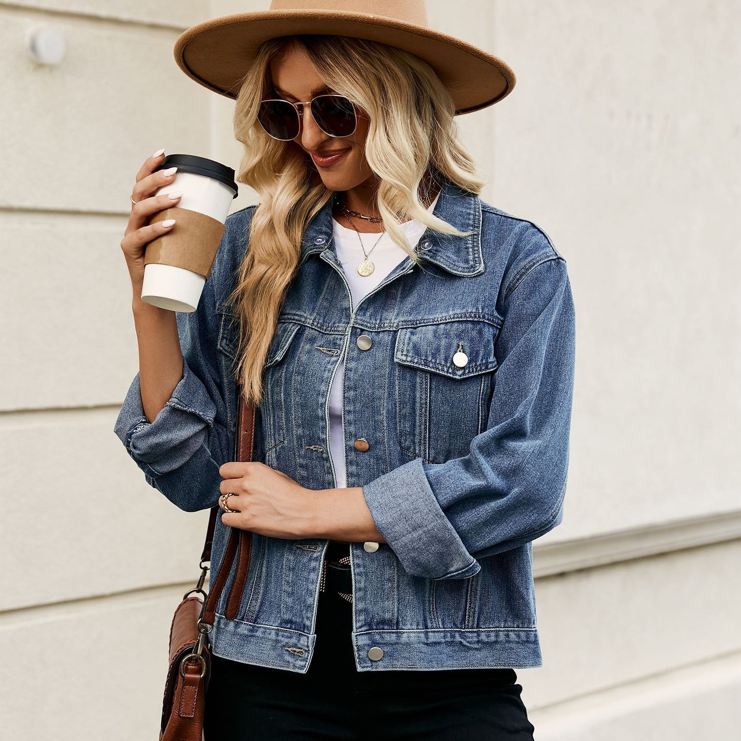 European And American Foreign Trade Wish Cross-border Women's Clothing Amazon New Slim Washed Short Denim Jacket Coat Top Trend