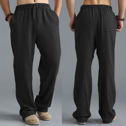 Breathable Linen Sports Pants for Men - Loose Casual Wear