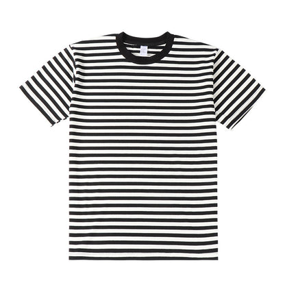 Striped Short Sleeve Men's Versatile T-shirt - Loose Top | Chic and Current