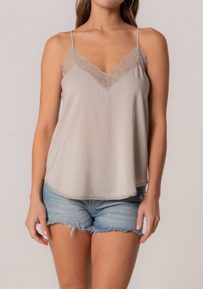 Lovestitch Lace Trim Slip Cami: Vanilla