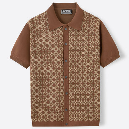 Summer Tencel Sweater - Elegant Jacquard Cardigan