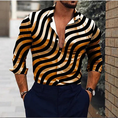 3D Pattern Printed Shirt Long Sleeve - Stylish Casual Wear